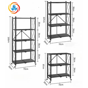 Étagère de rangement pliable en métal TALONGJ pour garage et cuisine avec roulettes, design moderne, durable et imperméable pour un déplacement facile et une organisation optimale - Product Image 5
