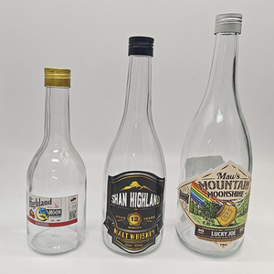 Round Clear Transparent Empty Champagne Cocktail Bottle <strong>Manufacturers</strong> Glass Wine Bottles with Screw Cap 250/350/500ml/750ml - Product Image 1