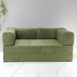 <b>Modern</b> Compression <b>Sofa</b> <b>Bed</b> Set Fabric Sectional Modular Design Stainless Steel Legs Square Shape Vacuum Packed for Villa Living - Product Image 5