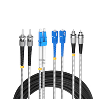 Özel SC LC ST FC Konnektörlü Zırhlı Fiber Optik Kablo 4 Hat 4 Core OS2 Dış Mekan TPU 300m