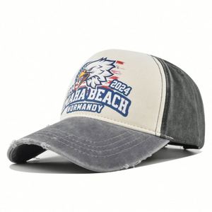 Casquette de baseball américaine à 5 panneaux, style délavé, avec logo imprimé bicolore, motif aigle américain, directement de l'usine - Product Image 5