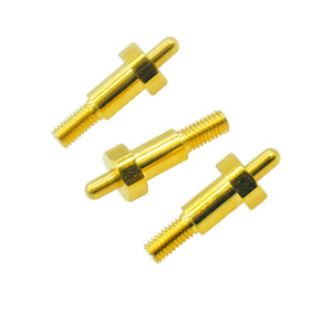 Pogopin à ressort de type insert 2026P0G045, contact en cuivre à courant élevé à trou traversant, broche filetée télescopique à bande élastique - Product Image 2