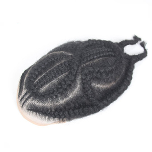 HD Full Pace Protesi per capelli maschili con trecce da <span class=keywords><strong>uomo</strong></span> toupet traspirante parrucca 100% capelli umani parrucchino per <span class=keywords><strong>uomo</strong></span> - Product Image 1