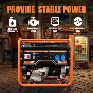 TKH8500 6.5kw 7kw Manual/Recoil Start Portable Petrol <b>Generators</b> 420cc 4-Stroke Air-Cooled 50Hz 230V AC - Product Image 6