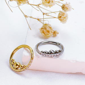 ASTM F136 G23 Anneaux de nez en titane et boucles d'oreilles Helix Daith Anneaux de segment articulés | <span class=keywords><strong>Piercing</strong></span> <span class=keywords><strong>Tragus</strong></span> Jewelry avec des pierres de zircon - Product Image 4