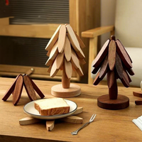 Sous-plats en bois modernes, protection pour plats chauds, sous-verres pliables, support pour théière, sous-plat décoratif en forme d'arbre, écologique