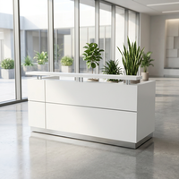 Conception professionnelle Immeuble de bureaux Bureau de réception en bois Comptoir Table Petite beauté Cheveux Ongles Salon Réception à vendre
