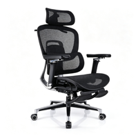 Chaise de bureau ergonomique réglable et pivotante, chaise de jeu avec dossier haut, support en nylon, vérin à gaz 4 positions pour bureaux à domicile et études