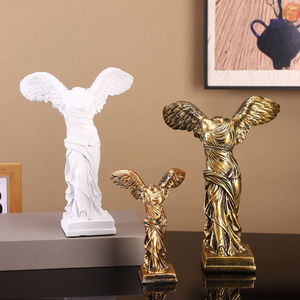 Suo Jun Sculpture en résine Déesse de la Victoire Style Européen Or Blanc, Ornement Artisanal Décoratif pour la Maison, le Salon et les Étagères - Product Image 4