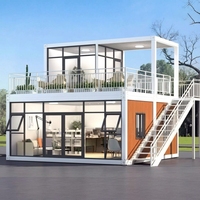 Maison conteneur pliable de luxe de 20 pieds, construction préfabriquée à assemblage rapide et personnalisable pour villas, appartements, bureaux, parcs, hôtels