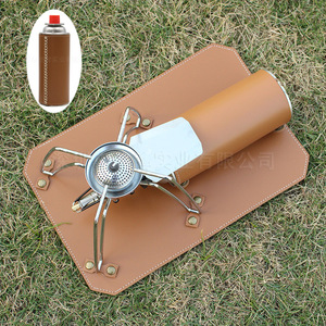 Tapis en cuir pour réchaud de pique-nique extérieur, support de pied pour réchaud de camping, housse en cuir pour cartouche de gaz CB. - Product Image 1