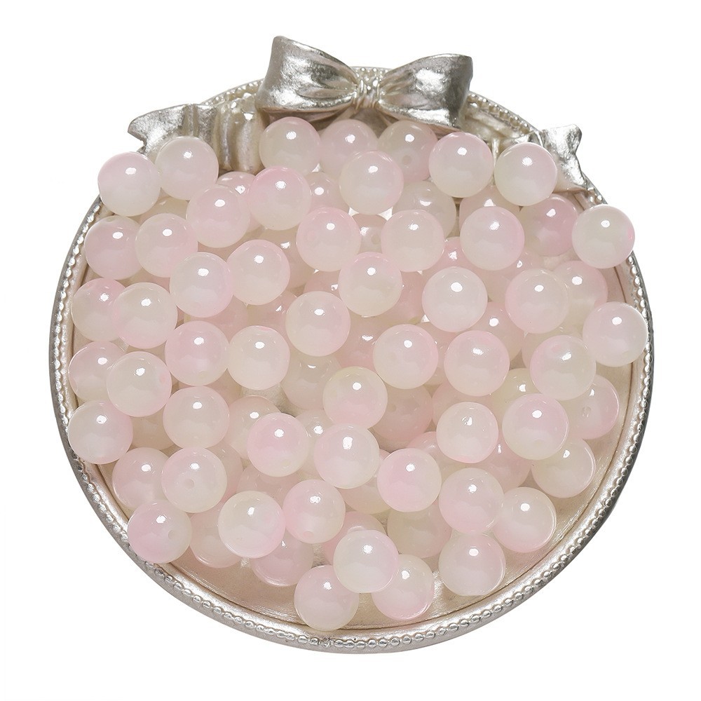 Perle de verre 8mm - jaune rosé
