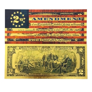 Uang Kertas Amandemen Kedua Amerika Baru 2026 Berlapis Emas 24K untuk Koleksi - Product Image 1