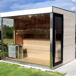 4-6 Person Outdoor <strong>Sauna</strong> Wood Cabin Wood <strong>Sauna</strong> Room and Dry Steam <strong>Infrared</strong> <strong>Sauna</strong> House for Sale with Harvia Electric Stove - Product Image 4