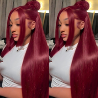 Peluca Larga Lisa Brasileña 100% Cabello Humano Pre-Desplumada con Cutícula Alineada Base HD Transparente Sin Pegamento para Mujeres Negras