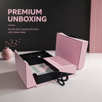 Boîte d'emballage cadeau haut de gamme à double porte, finition mate, revêtement UV, gaufrage, avec insert EVA personnalisé