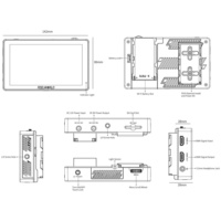 FEELWORLD LUT5 Moniteur de champ de caméra de luminosité extérieure Écran tactile 5.5 "Ultra 3000nit FHD IPS W/4K HDMI Ports Kit d'alimentation