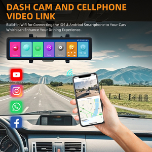 Populaire 11.26 pouces Dash Cam 4K 2160P voiture Dvr Carplay Android Auto Stream voiture rétroviseur GPS WIF | Radio FM AUX - Product Image 2