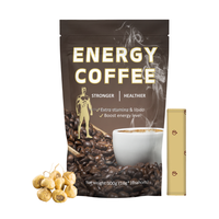 Café instantané infusé à la poudre de maca, de ginseng et d'huître pour adultes, stimulant naturel sans stimulants, non destiné aux femmes enceintes