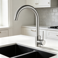 Robinet de cuisine moderne à poignée unique en acier inoxydable 304, robinet mélangeur pour évier, adapté aux hôtels et appartements