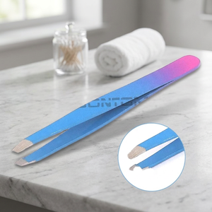 NUEVAS Pinzas Odontomed de Acero Inoxidable (Azul Cielo y Rosa) Pinzas Profesionales para Extensión de Pestañas y Cejas Ecológicas - Product Image 3