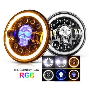 Faro LED de Alta y Baja Intensidad, DRL, Impermeable IP67, Redondo de 7 Pulgadas, Forma de Calavera, para Auto, Motocicleta, Todoterreno, SUV, Camiones - Product Image 2