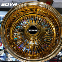 Jantes en fil chromé or de luxe personnalisées EVOR 72/100 à rayons multiples de 17 à 24 pouces pour Chevy Impala Caprice Buick Cutlass Lincoln