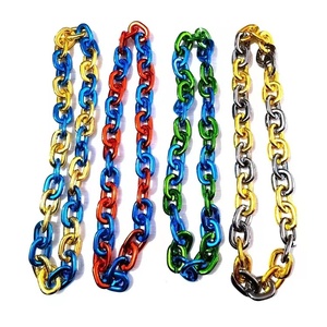 축구 축하 목걸이 아크릴 링크 체인 힙합 스타일 목걸이 대형 컬러 하드 플라스틱 팬 체인 - Product Image 3