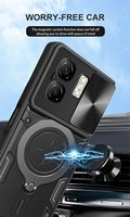 Pour Infinix Smart 10 Plus / Smart 9 / Hot 50i étui Protection d'objectif de caméra coulissante 360 rotatif béquille téléphone armure coque arrière