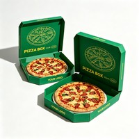 Boîte d'emballage pour restauration rapide tout-en-un, boîte à pizza personnalisée en forme de polygone, boîte à pizza isolée avec trous de ventilation pour la livraison à emporter