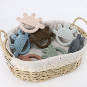 Hot bán nhà sản xuất bé teethers BPA free mọc răng Vòng đồ chơi vui dễ thương Silicone bé <span class=keywords><strong>Teether</strong></span> - Product Image 4