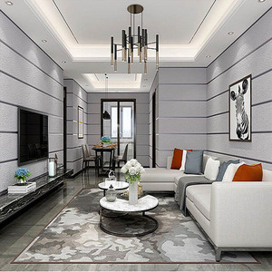 Premium 3D Stereo Wildleder-Tapete Moderne Geometrische Vertikale Streifen für Schlafzimmer Wohnzimmer TV-Hintergrundwand - Product Image 4