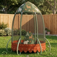 Tente de trampoline pour enfants, trampoline rond pliable avec filet de protection, utilisation extérieure et domestique