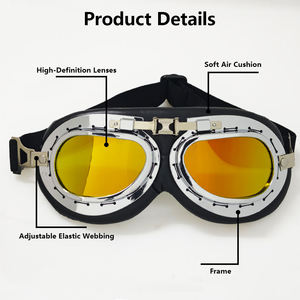 Lunettes de moto rétro, lunettes de cyclisme, lunettes de casque, lunettes de ski, de skate, de snowboard, VTT, accessoires moto - Product Image 3