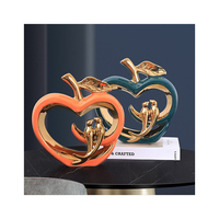 Décoration en céramique de luxe léger, motif oiseaux amoureux, pour meuble à vin, meuble TV, décoration intérieure