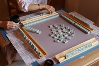 Collection de Mahjong Américain de Luxe Moderne Pliable et Portable avec Tapis pour Jeux de Casino