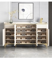 Buffet mural en granit style crème italien - Meuble à chaussures de couloir grande capacité