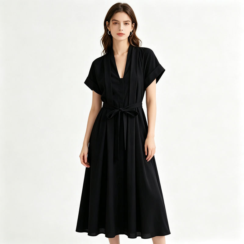 Minimalist Turtleneck Long Sleeve Maxi Dress