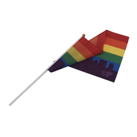Vente en gros mini drapeau portable en polyester avec poteau en plastique de petite taille pour les écrans et les événements