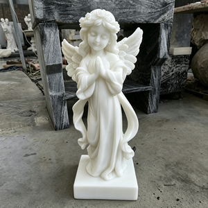 Estatua de Querubín de Mármol Tallada a Mano Personalizada para Jardín y Proyecto Conmemorativo de Cementerio, Escultura Clásica Italiana de Putto - Product Image 1