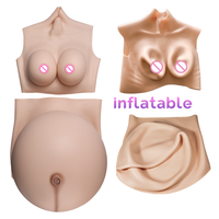 Faux gros seins gonflables en silicone bricolage et ventre de femme enceinte artificiel taille M Cospaly pour LGBTQ Crossdressing