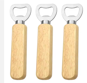 Ouvre-bouteille de bière à manche en bois Ouvre-bouteille en bois massif Ouvre-boîte en acier inoxydable LOGO personnalisé - Product Image 4
