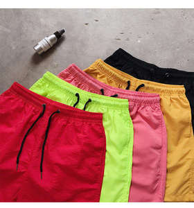 Men's Solid Color Board Shorts Mid Waist Drawstring Quick Dry Casual Short Length 100% Polyester Woven Fabric - Product Image 5
