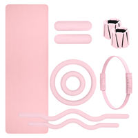 Accesorios de Yoga y Pilates de Alta Calidad, Portátiles, para Ejercicios de Fisicoculturismo, Mancuernas de Silicona, Anillo de Potencia, Tapete de Yoga