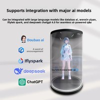 Pod holographique numérique AWSOUCH, pod holographique 3D interactif vocal pour les musées scientifiques et les bibliothèques avec couvercle en acrylique