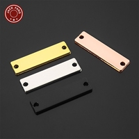 Étiquette métallique unie 3*0.8cm en alliage de zinc, personnalisable au laser avec logo et nom, étiquette vierge en métal pour vêtements, sacs et sacs à main