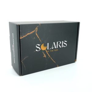 Boîte d'expédition pliable en carton ondulé noir personnalisée, emballage en papier recyclé pour le commerce électronique et les cosmétiques - Product Image 6