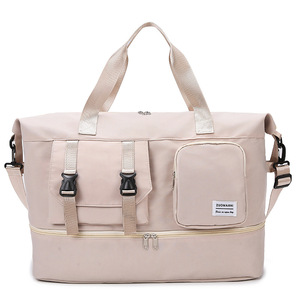 Sac de voyage portable transfrontalier grande capacité avec séparation sec/humide, sac de sport tendance pour le voyage, l'embarquement et le rangement en hôtel - Product Image 5