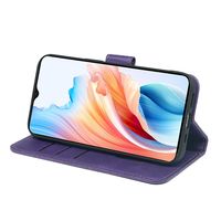 Sarung ponsel kulit asli untuk wanita, casing kulit ponsel kualitas 5g Oppo A1i dengan dompet untuk wanita