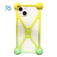 Casing HP Silikon Universal 3D Kartun Lucu Frame Bumper LED Menyala